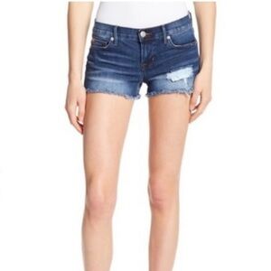 Hudson Amber Raw Hem Distressed Denim Shorts - Size 27